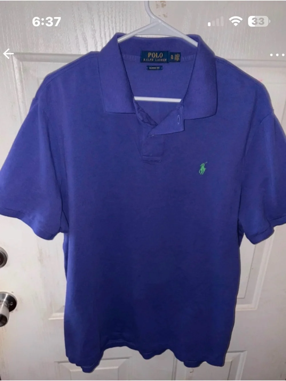 Ralph Lauren Men’s Purple Polo Shirt with Green Pony